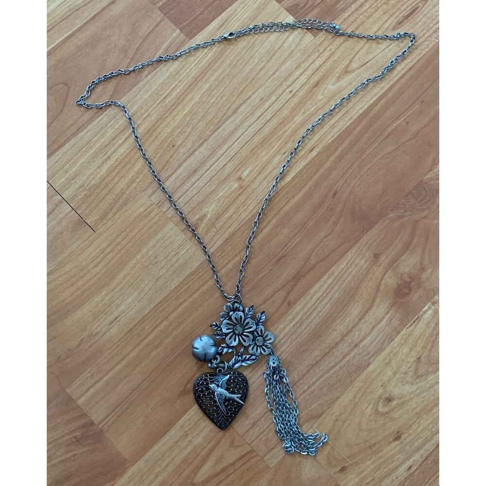 Vintage‎ Hearts and Flowers Charm Pendant Necklace